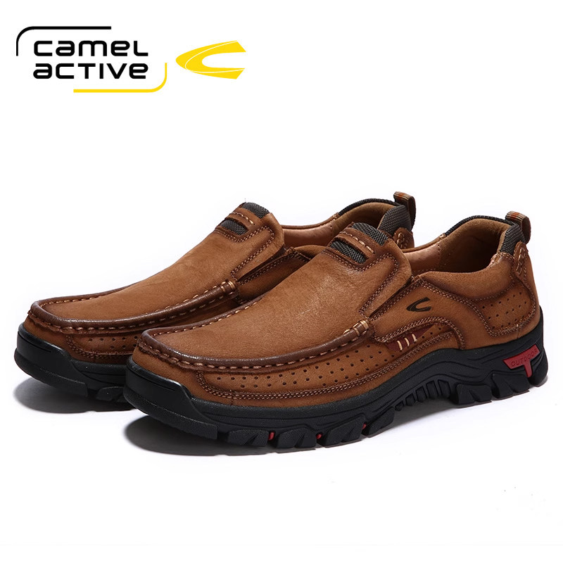 德国骆驼动感男鞋头层牛皮户外休闲大头皮鞋大码爸爸工装鞋登山鞋
