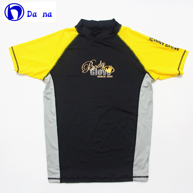 外贸男士短袖防晒衣分体泳衣上衣女士单件温泉泳装漂流潜水服速干