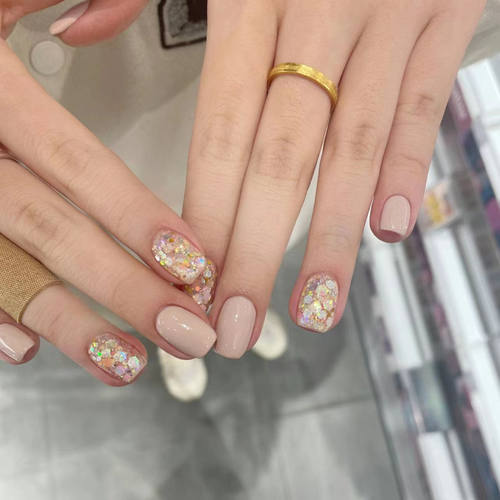 手工穿戴甲爆闪亮片假指甲贴片