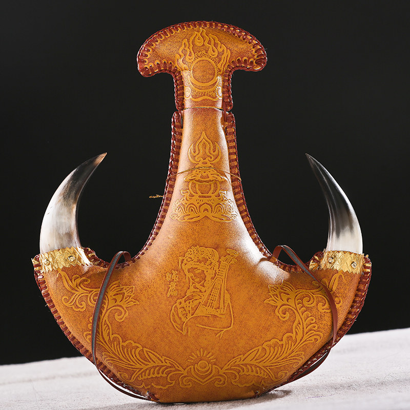 皮囊马奶酒内蒙古特产真牛角龙驹52度500ml人气礼品酒白酒送礼