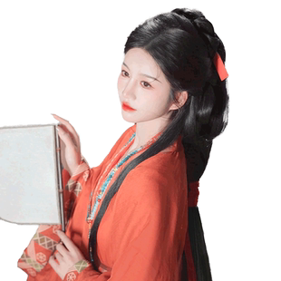 战国袍假发一体式汉服头饰魏晋风发髻古装发饰发包古风假发马面裙