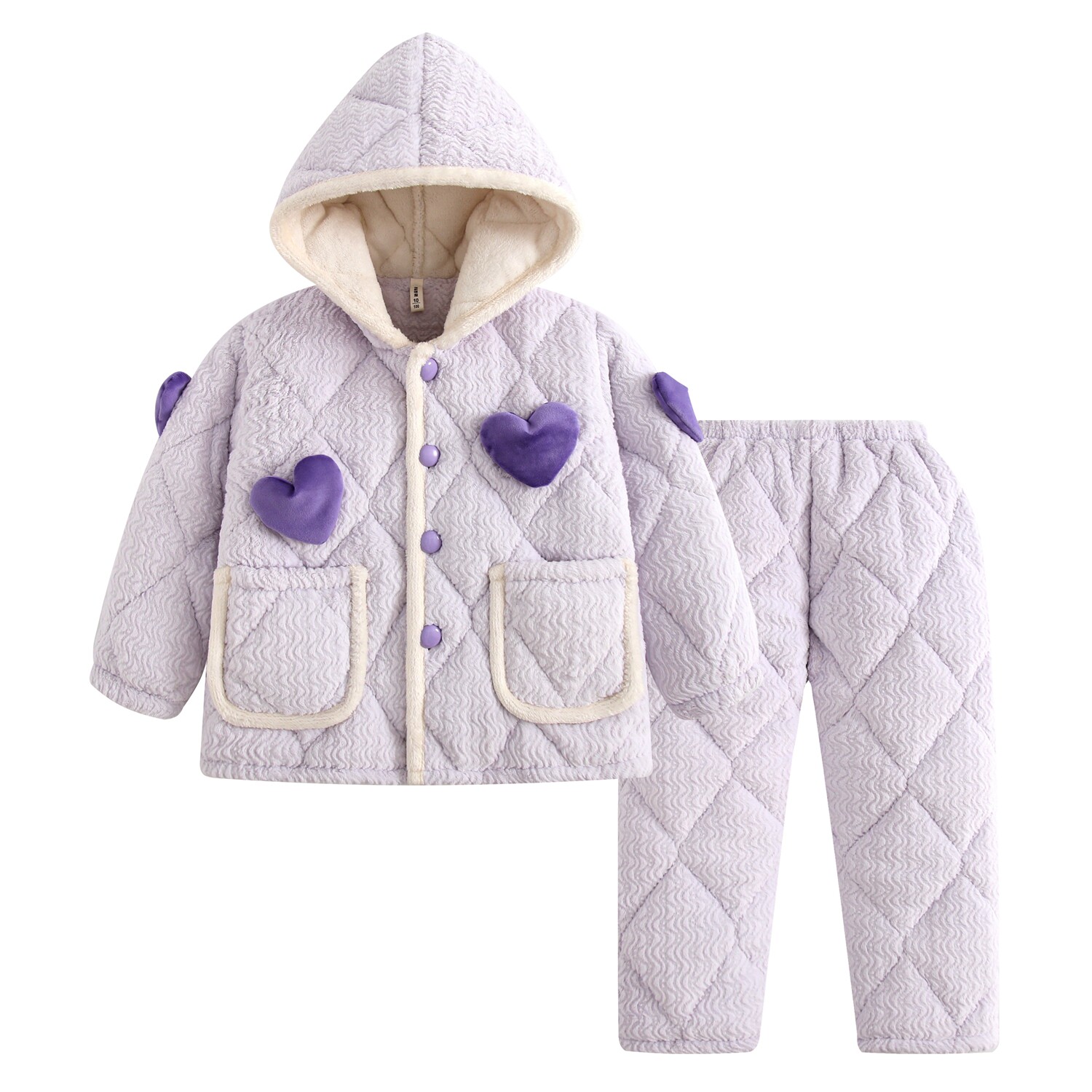 冬季新款儿童加厚夹棉加绒女童睡衣三层加厚夹棉小孩外出家居服,童装/婴儿装/亲子装,家居服套装,淘宝优惠券,粉丝福利购,淘宝优惠卷