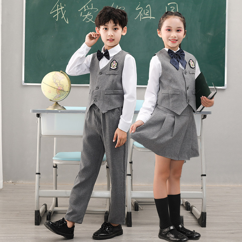 儿童幼儿园国庆中小学生大合唱表演服装英伦风校服诗歌朗诵演出服