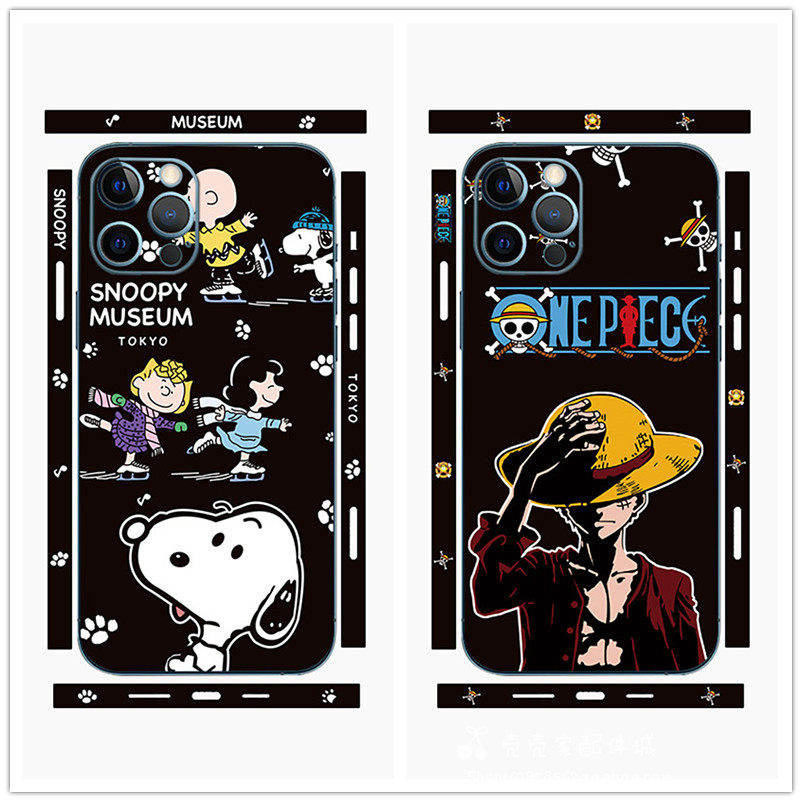海贼王适用iphone14promax手机背膜苹果13侧边框背面贴纸mini动漫