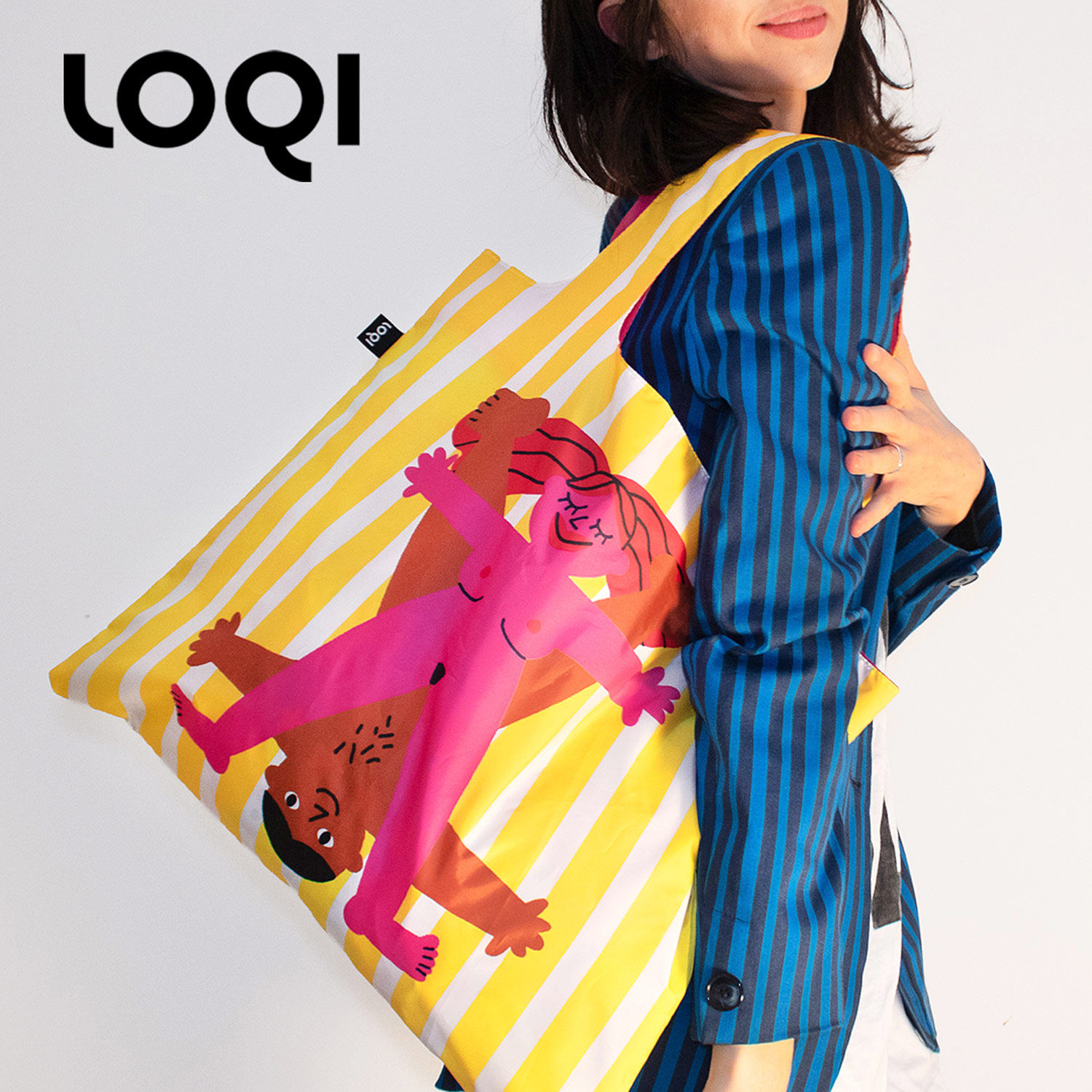 LOQI2024环保单肩背包购物袋大容量可折叠出行收纳袋防泼水女包,收纳整理,购物袋/环保袋/帆布袋,淘宝优惠券,粉丝福利购,淘宝优惠卷