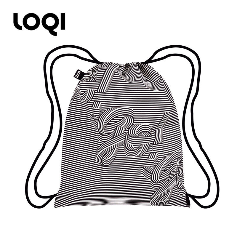 LOQI抽绳背袋束口收纳袋潮流运动男女背包旅行多用途双肩包 GO