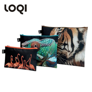 LOQI艺术三件套收纳袋环保整理防泼水旅行衣物袋文具袋 马来亚虎