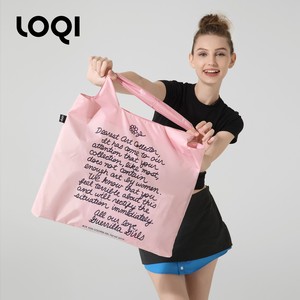 LOQI游击女孩系列环保购物袋折叠轻便通勤单肩包大容量手提帆布袋