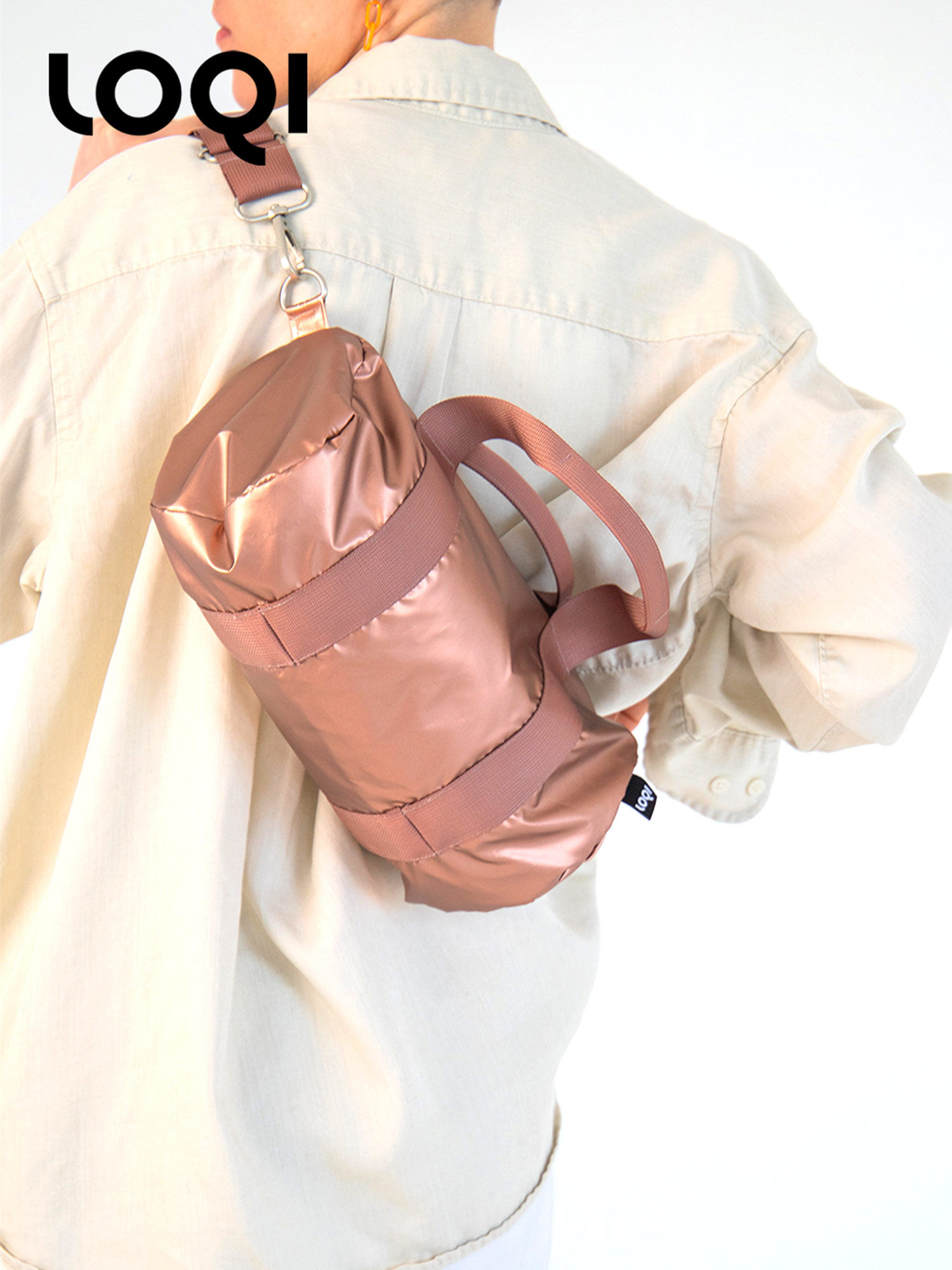 독일 LOQI 패션 시리즈 메탈릭 여행 가방 숄더백 대용량 트렌디 피트니스 가방 수하물 가방