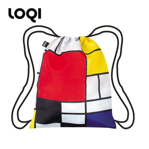 loqi双肩束口运动包蒙德里安抽绳
