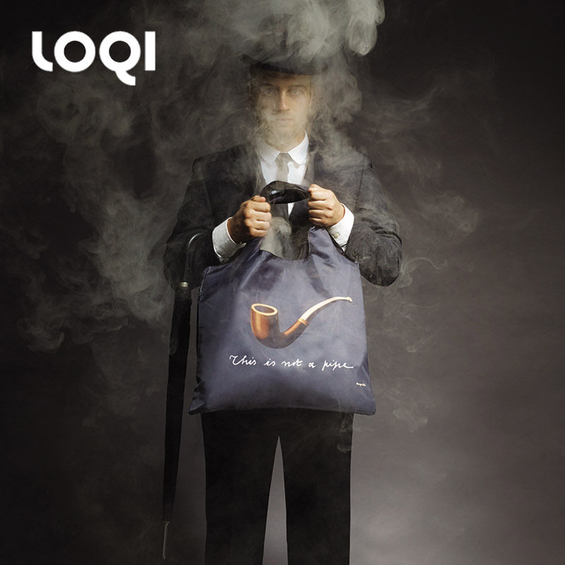 德国LOQI博物馆男女环保包便携折叠购物袋防泼水包 马格利特烟斗