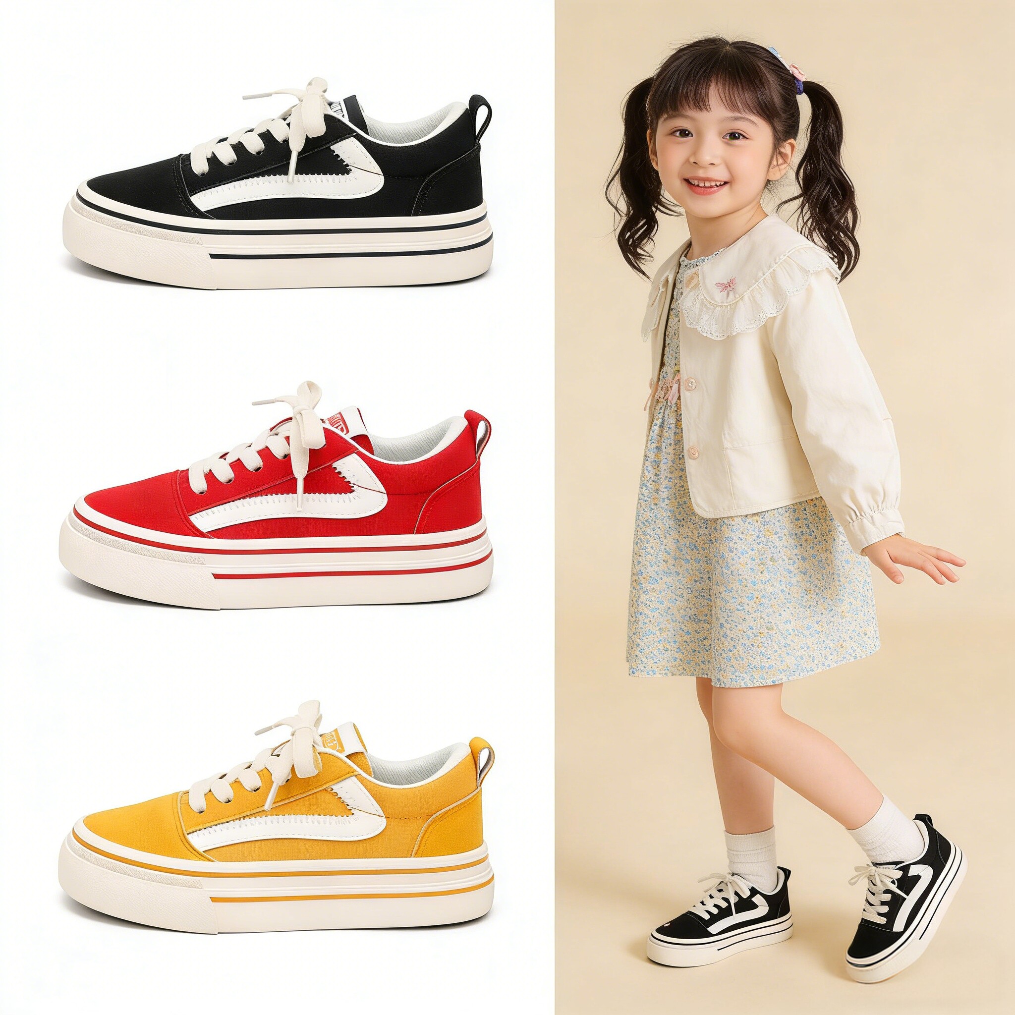 2026春季新款儿童帆布鞋男女童软底透气防滑板鞋宝宝休闲百搭童鞋