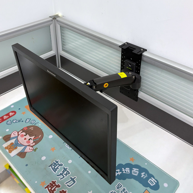 办公室显示器支架 屏风显示器悬臂挂架 电脑显示屏工位转角挂架