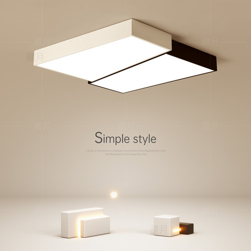 创意方形年轻人卧室吸顶灯