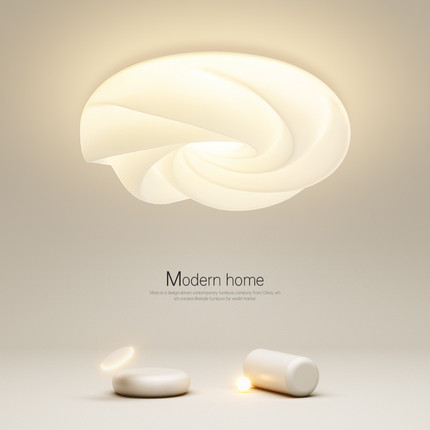 创意主卧室灯2025新款客厅灯圆形led吸顶灯极简餐厅书房房间灯具