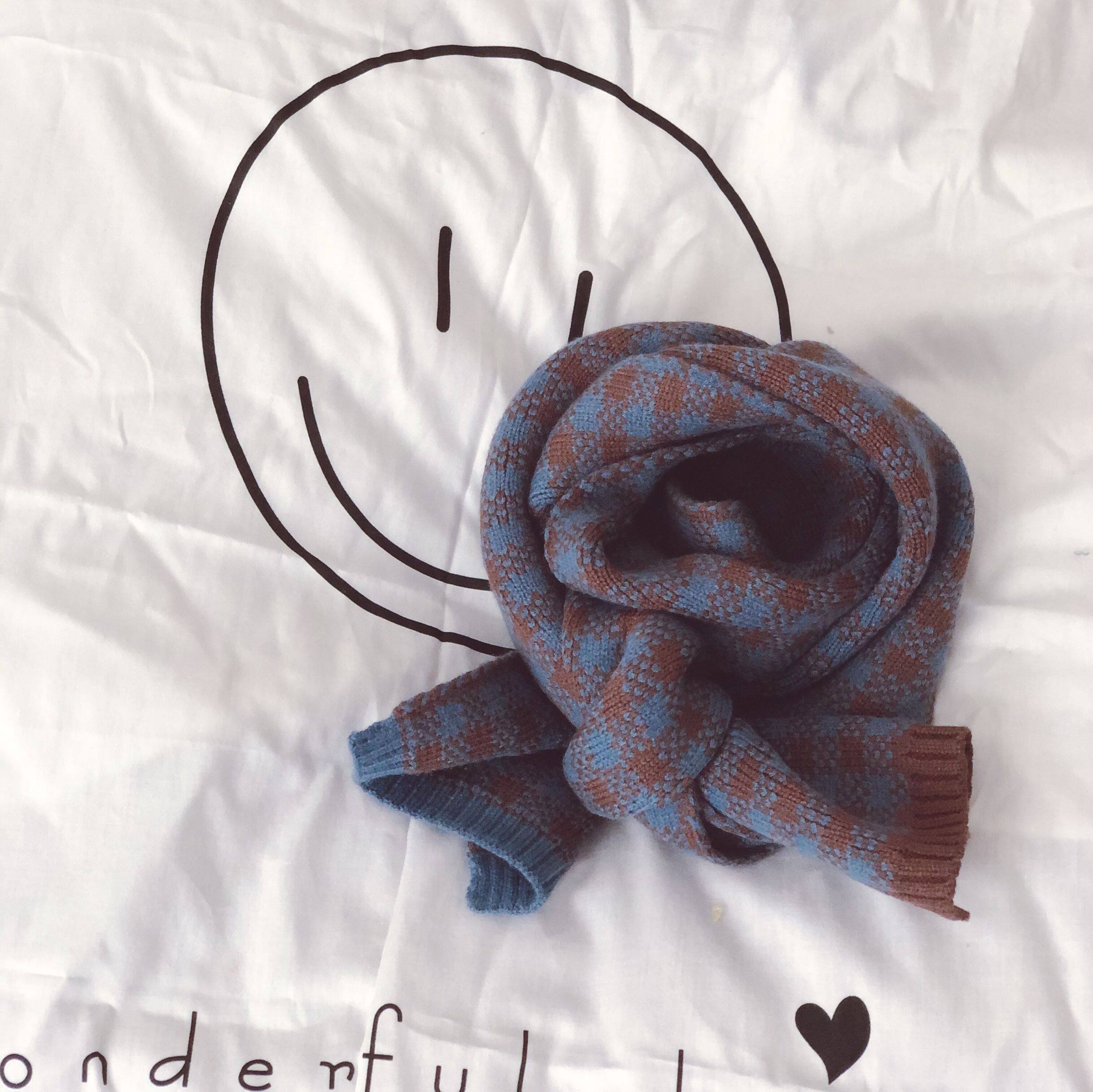 가을 겨울 한국 베이비 울 스카프 어린이 다목적 목 스카프 소년과 소녀 니트 부드러운 목 커버 인