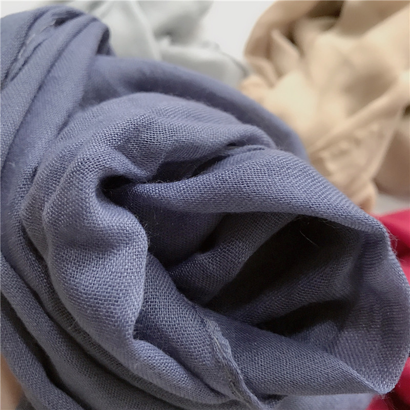 순면 스카프 아동용 면 거즈 스카프 소년 소녀 면 및 린넨 얇은 실크 스카프 다용도 부드럽고 단색 1-23