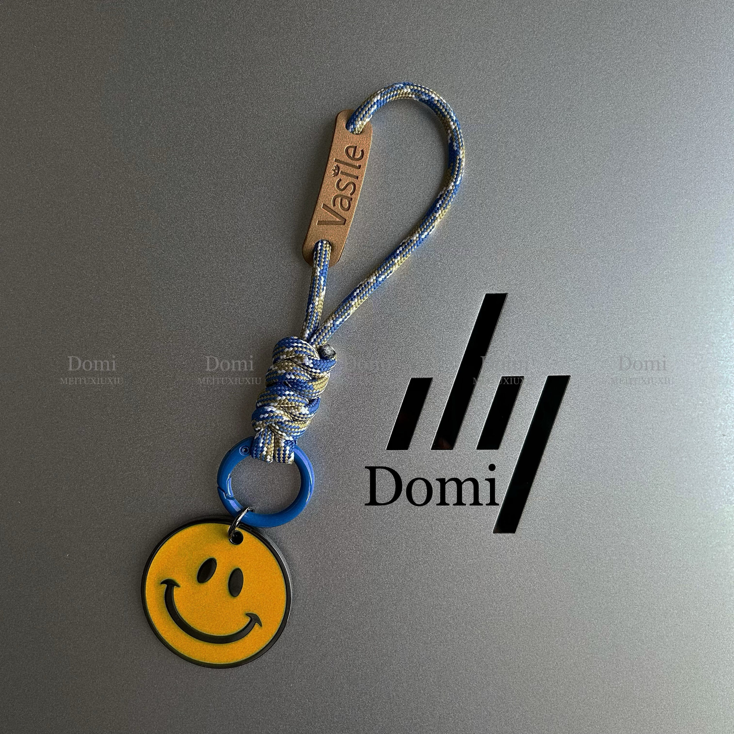 Domi钥匙扣挂绳皮质挂饰高级防丢便携个性简约车钥匙圈情侣礼物图片