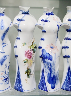 景德镇手绘花鸟中式风文化装饰品