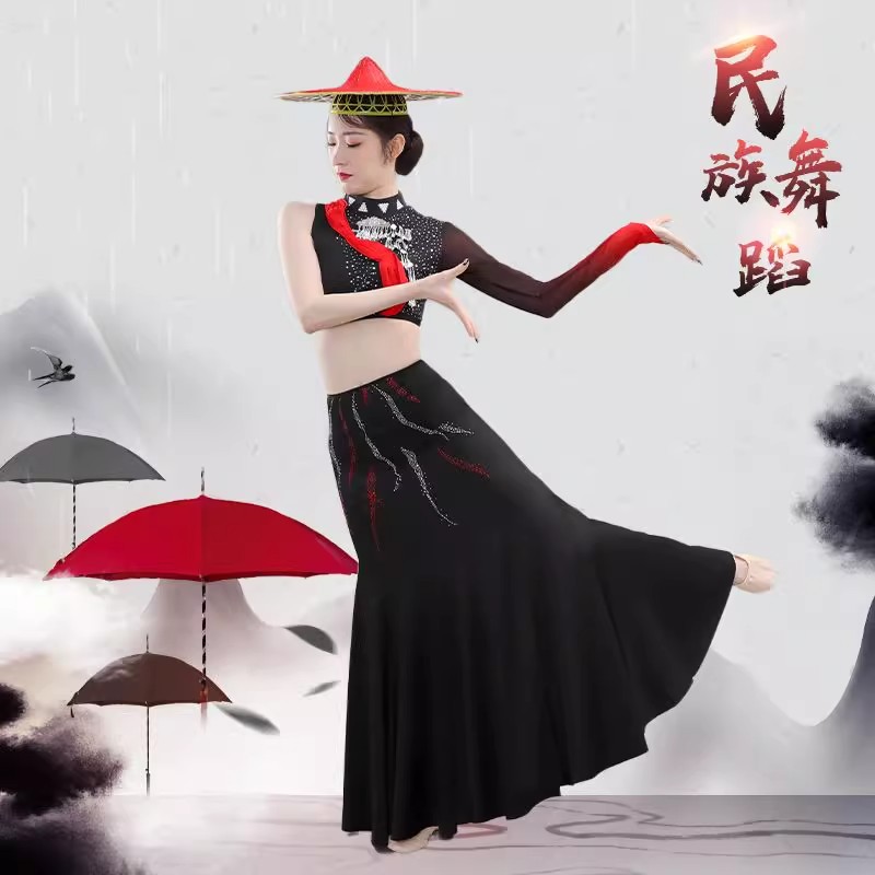 新款花腰傣《椿》舞蹈服孔雀舞摆裙练功服演出服艺考剧目群舞民族