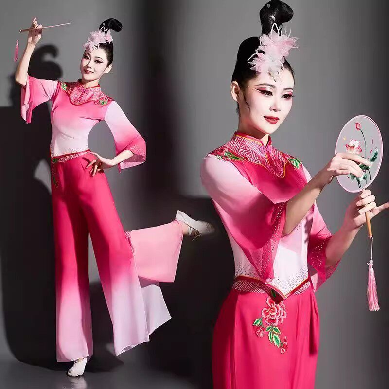 儋州秧歌舞演出服女2025新款古典舞扇子舞蹈服现代广场舞服装套装