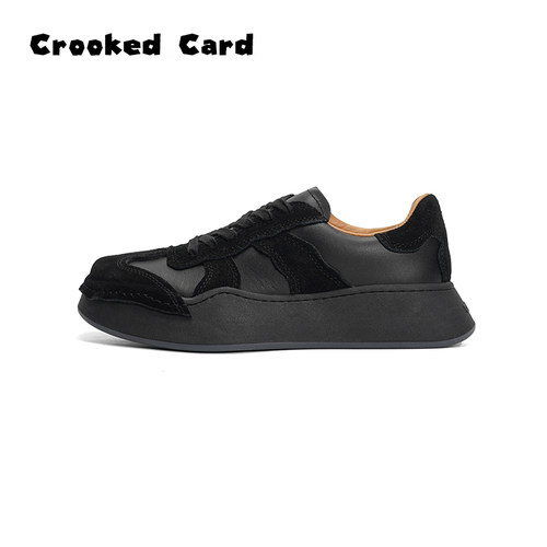 真皮德训鞋CrookedCard休闲ins
