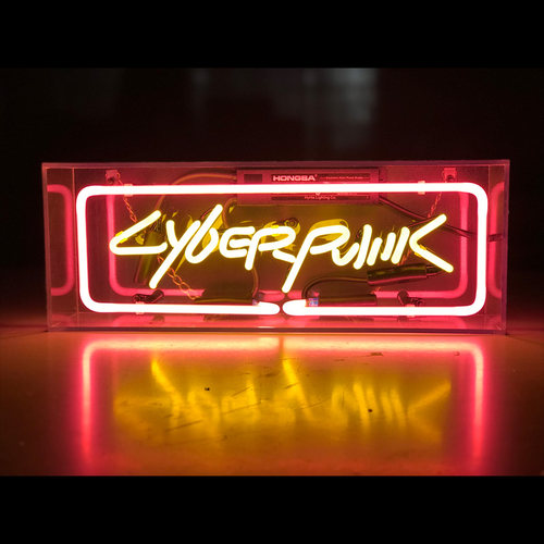赛博朋克霓虹灯cyberpunk卧室创意酒吧造型氛围灯玻璃管可定制
