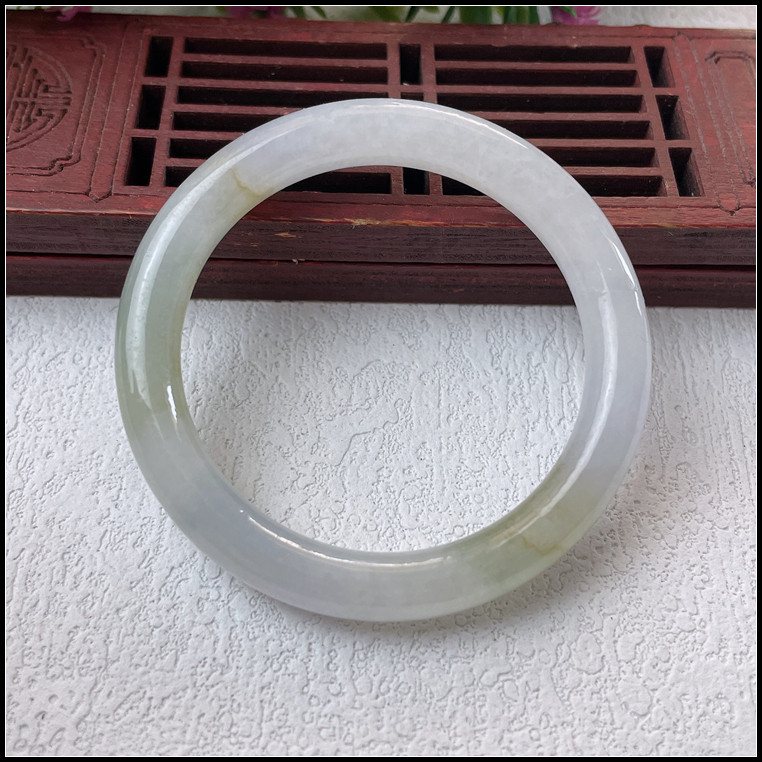 41小圈口天然缅甸翡翠A货手镯冰糯种飘黄翡小圆条童镯玉镯子女
