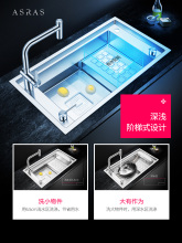 304不锈钢阶梯式 手工水槽套餐家用厨房洗菜盆洗碗池大单槽