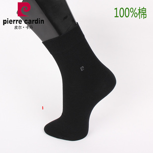 纯棉 皮尔卡丹商务男棉袜1348 棉96% 春秋 透气 满3双 薄棉 包邮