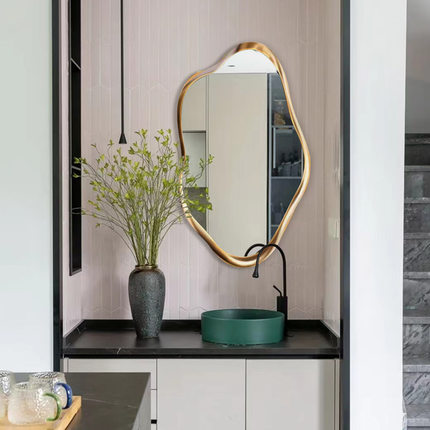 大师设计异形洗手间浴室镜ins风网红化妆镜卧室不规则梳妆镜