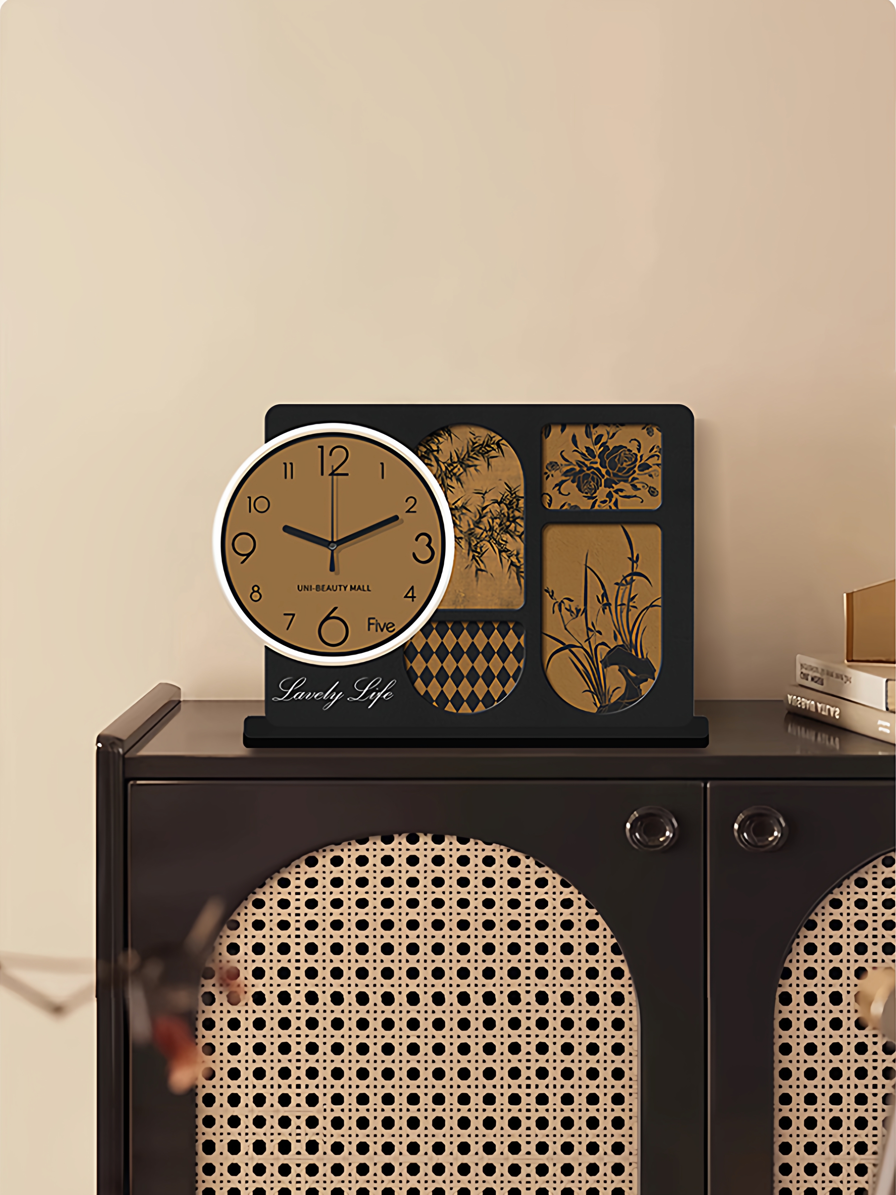 中古风桌面摆件时钟摆台式座钟2025新款客厅玄关餐厅创意艺术钟表