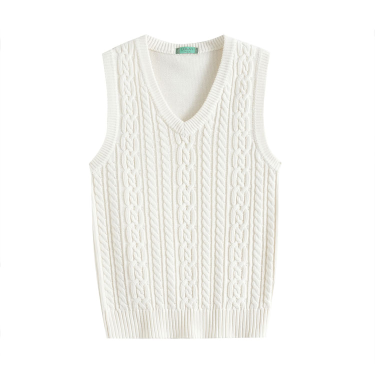 大码针织马甲麻花外穿内搭棉毛衣