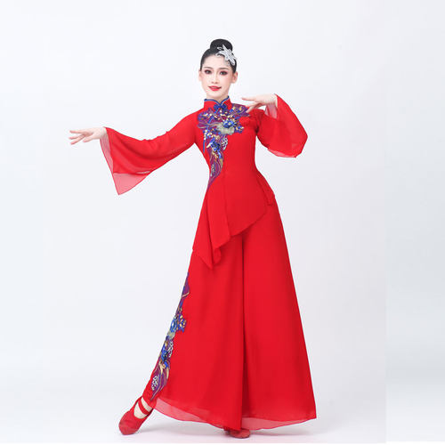 广场舞古典秧歌舞服演出服装