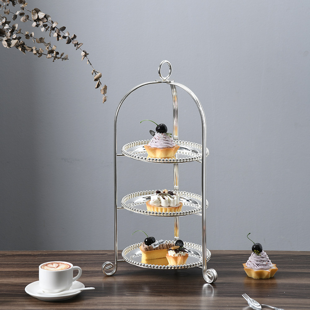 欧式轻奢甜品台装饰摆件展示架茶歇摆台多层蛋糕架下午茶点心架子