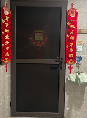 定制铝合金防蚊进户门金钢网带锁单开纱门房间厨房金刚网平开纱门