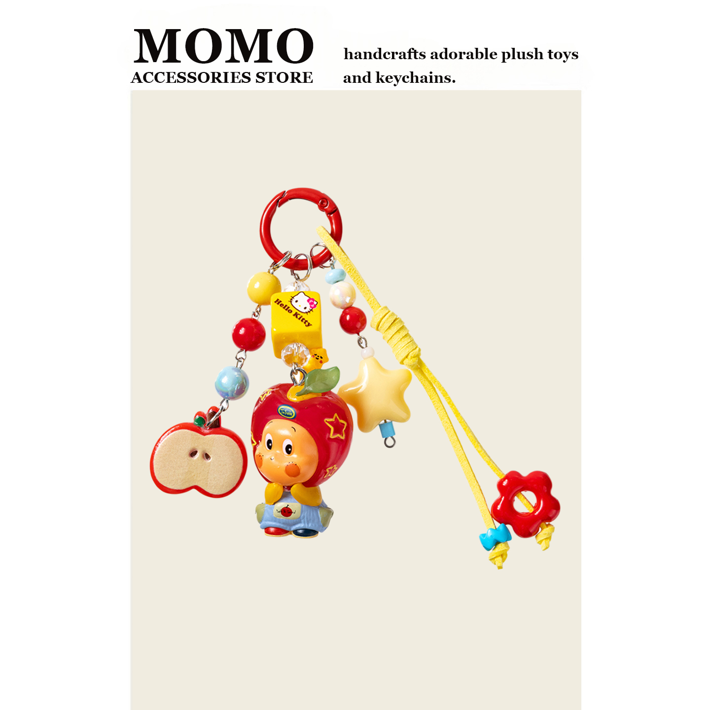 MoMo原创星星人钥匙扣挂件手机挂串diy包包挂饰小苹果圣诞节礼物
