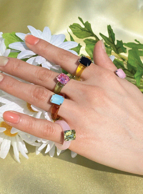 Monote韩国现货正品ylyl小众设计Foi夏日可爱百搭戒指女清新指环