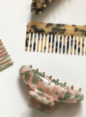 Monote韩国3hreeto8ighty正品3/80发夹梳子套装搭配收纳袋