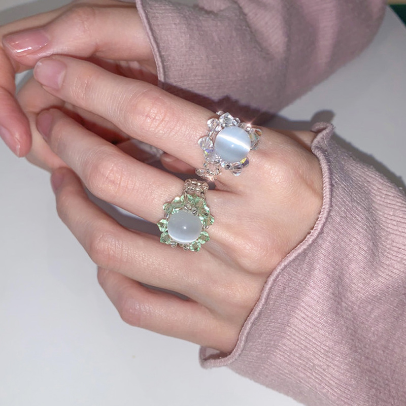 韩国现货百搭甜美小清新戒指手工