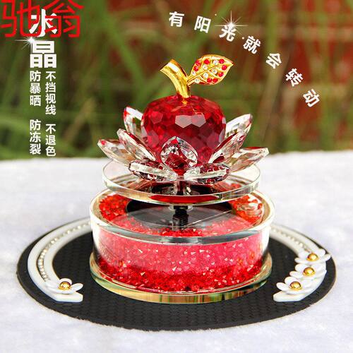 R3U汽车香水太阳能高挡个性旋转香薰网红可爱女神款水晶莲花车载