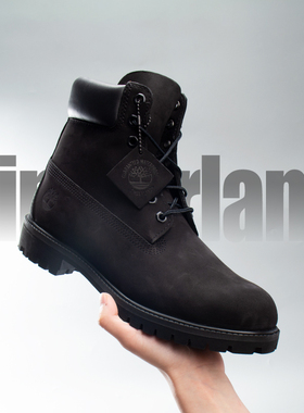 Timberland添柏岚男女黑色鞋高帮靴户外休闲防水皮革8658A 10073w