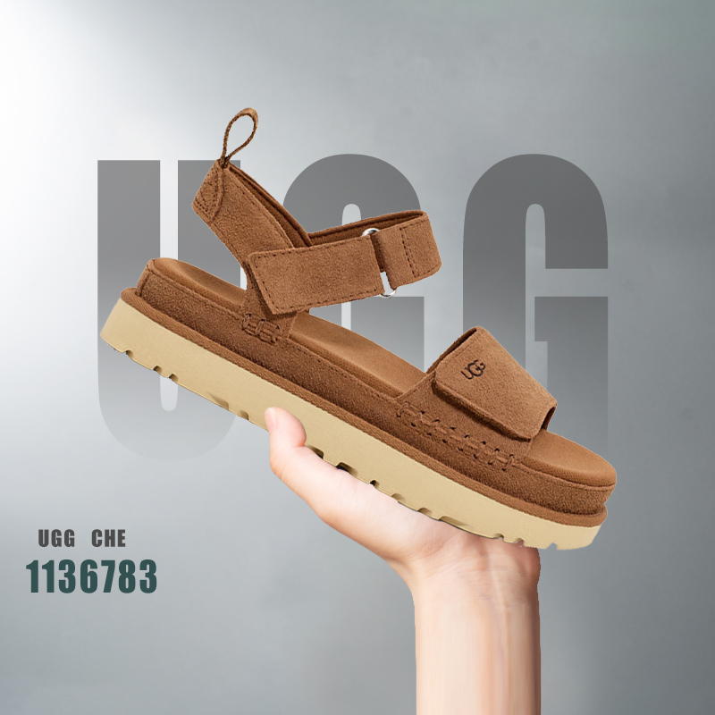 UGG夏季女士舒适休闲厚底可调式束带魔术贴时尚 凉鞋 1136783