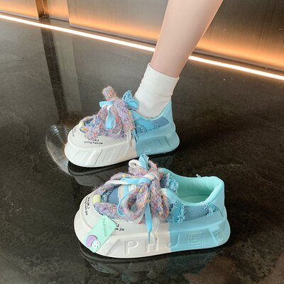 多巴胺彩色鞋子女设计感运动板鞋
