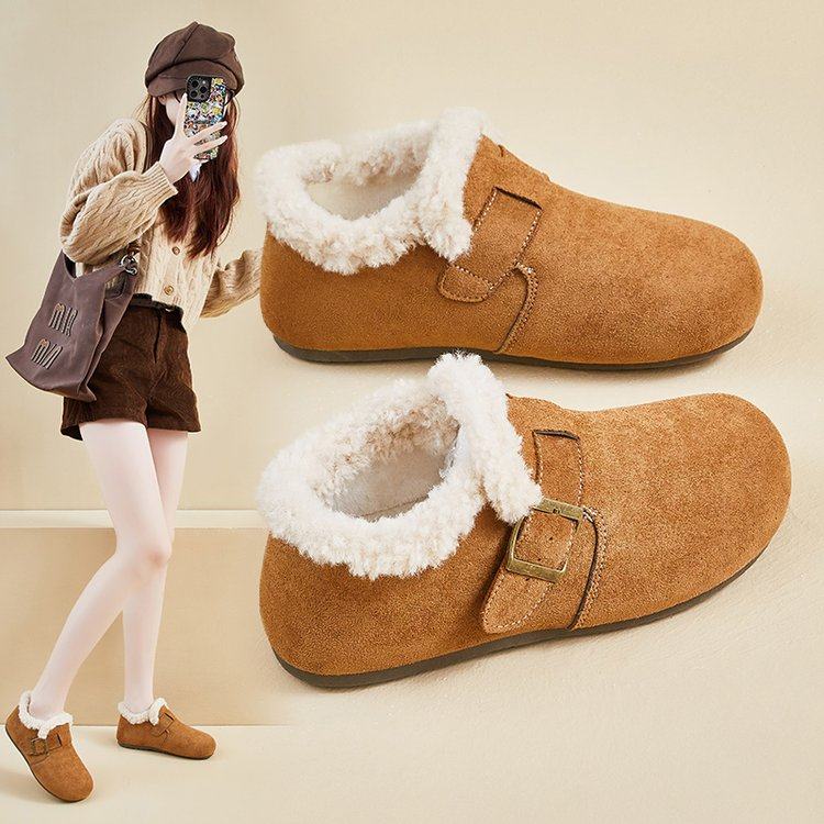 厚底勃肯鞋女2025新款冬季加厚雪地靴加绒保暖棉鞋舒适豆豆乐福鞋,女鞋,深口单鞋,淘宝优惠券,粉丝福利购,淘宝优惠卷