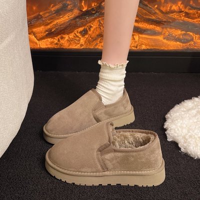 大码女毛毛鞋41一44防滑厚底低帮