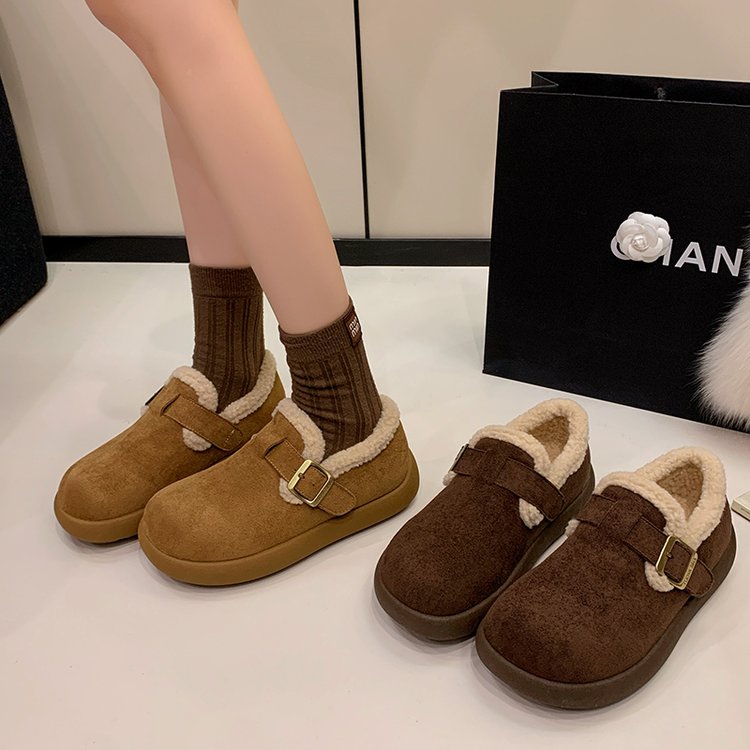 加绒保暖复古勃肯鞋女2025秋冬