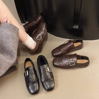 法式玛丽珍毛毛鞋女外穿加绒