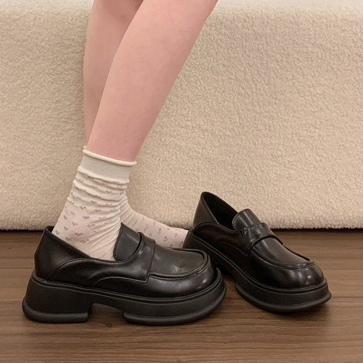 厚底一脚蹬乐福鞋女2026年春季新款百搭英伦风单鞋时尚气质小皮鞋,女鞋,深口单鞋,淘宝优惠券,粉丝福利购,淘宝优惠卷