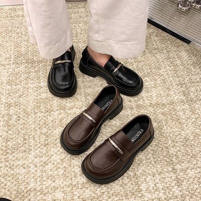 厚底圆头乐福单鞋女2026